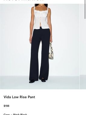 Vida Low Rise Wide-Leg Pants — Black